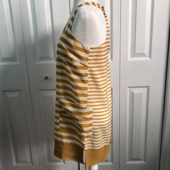 Esley Gold White Striped Summer Sundress Size Small - Picture 2 of 11